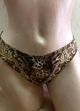 Balaloum жіночі трусики стрінги коричневі з мереживом розмір l