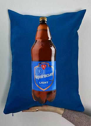 Подушка с принтом габардиновая черниговское лайт 2л, синяя 35х45 (431)