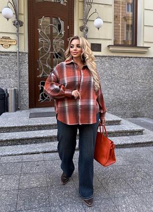 Жіноча фланелева сорочка в клітинку | 387
