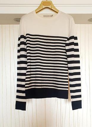 Свитер в морском стиле тельняшка из шерсти