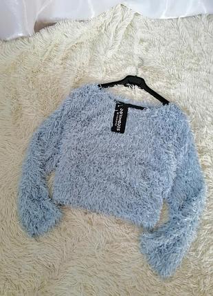 Блуза светр top штучне пір'я пухнастик