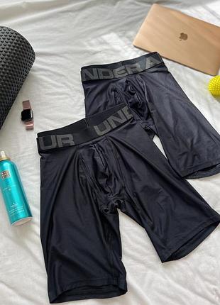 Мужские черные компрессионные трусы шорты under armour