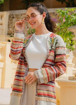 Шикарный кардиган ручной работы nishat linen этностиль
