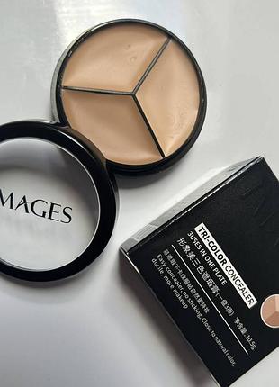 Кремовая мини палетка для контуринга images tri - color concealer, 10,5 г