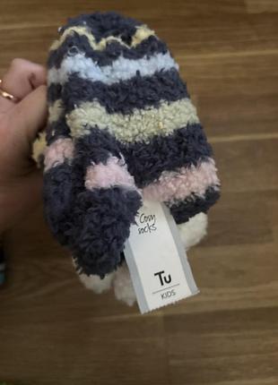 Новые носки махровые девочка tu нові махрові шкарпетки полосаті різнокольорові