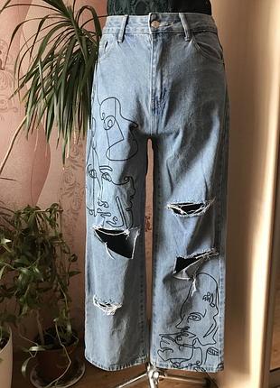 Джинси з елегантним принтом