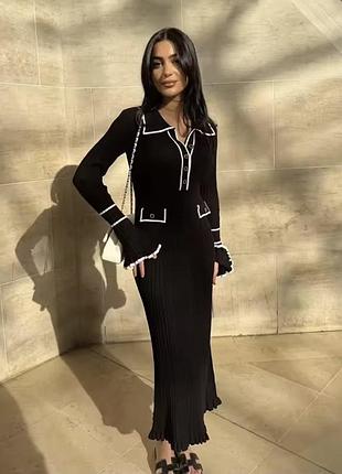 Платье в рубчик,олд мани,old money,трикотажное