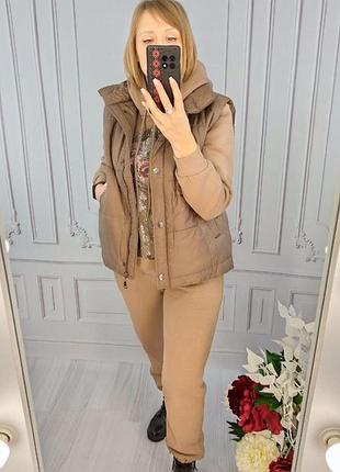 Костюм трійка з жилеткою на флісі турція 46-52