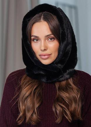 Капор з екохутра норка