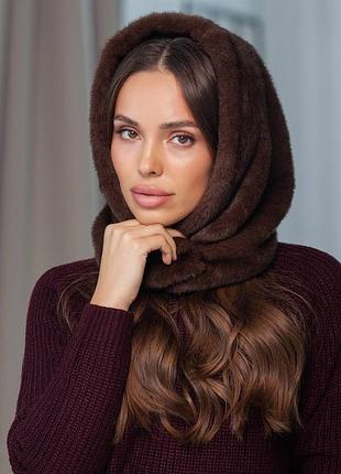 Капор з екохутра норка
