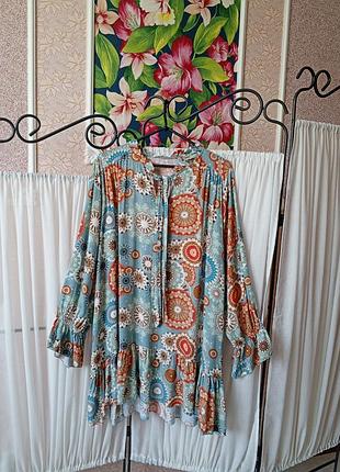 Стильна натуральна туніка в принт.