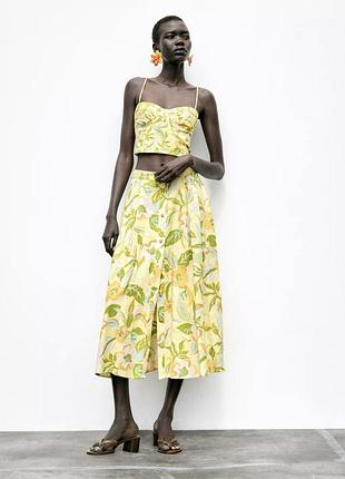 Неперевершений лляний топ/корсет/майка zara.