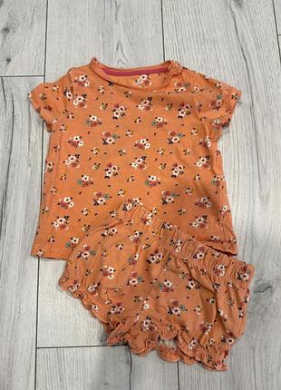 Костюм комплект дитячий на дівчинку 6-9 місяців футболка шорти новий дівчачий