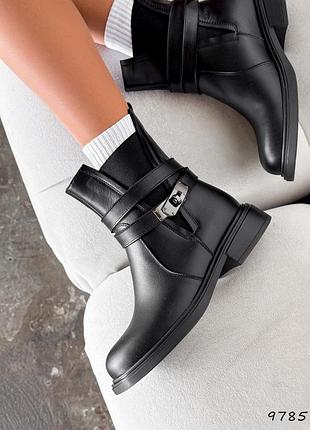 Распродажа натуральные кожаные демисезонные черные ботинки 37р.