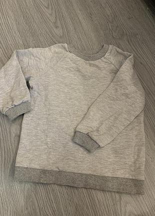 Свитшот кофта детская на мальчика серая графит