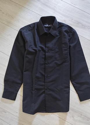 Элегантная черная рубашка для мальчика 9-10 р.