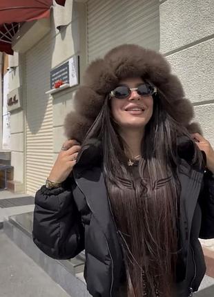 Бомбер куртка zvezda stolici мех песец трансформер