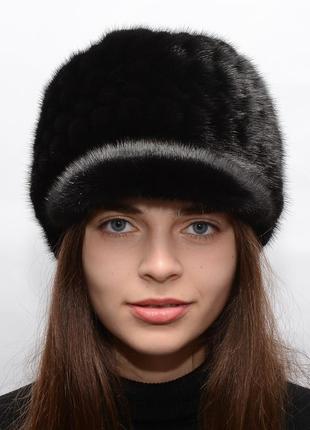 Женская зимняя норковая шапка