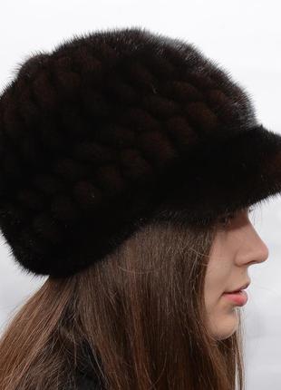 Женская зимняя норковая шапка