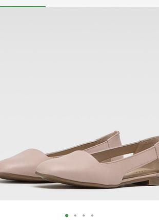 Балетки шкіряні lasocki 37 р. рожево-бежеві шкіра натуральна  лодочки туфлі літні