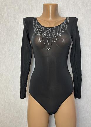 Wolford стринг боди с камушками swarovski