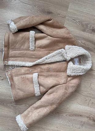 Дубленка куртка тепла утеплена zara 13-14р. 164