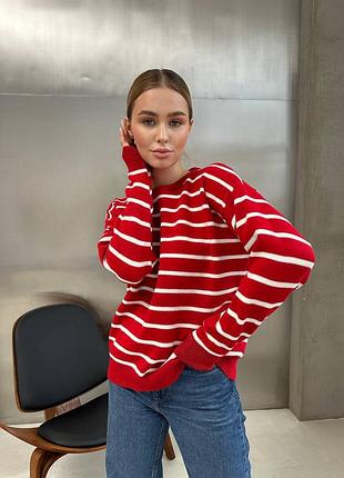 Полосатик 3090, р.уни 42-46, шерсть+акрил, красный