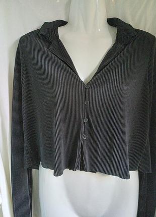 Кардиган плиссе укороченный