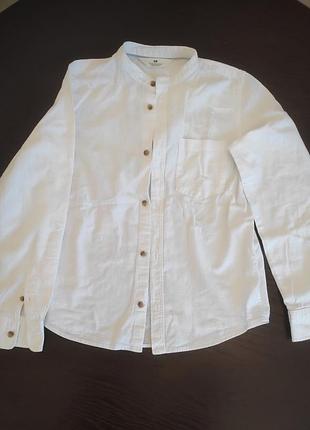 Рубашка для мальчиков с длинными рукавами, белая на 10-11 лет (146) бренд.