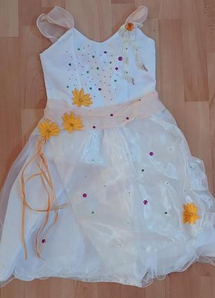 Платье праздничное детское вышивка бисер 2-3 года