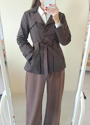 Плащ,тренч вкорочений шоколад max mara