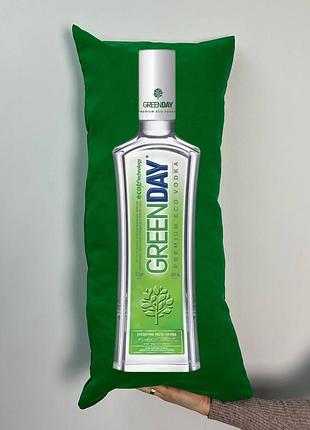 Подушка с принтом габардиновая грен дей, зеленая 35х75 (472)