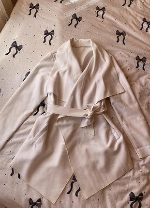 Білий кардиган на запах / молочний кардиган / молочне пальто