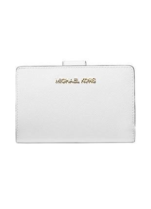 Жіночий гаманець michael kors medium crossgrain leather wallet (optic white)