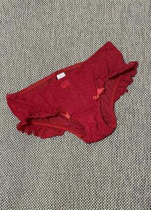 Червоні романтичні трусики жіночі сіточка