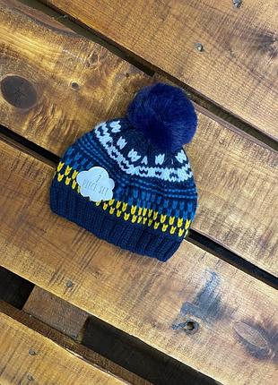 Дитяча смугаста шапка з візерунками george (джордж 6-12 міс нова оригінал різнобарвна)