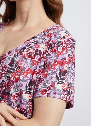 Распродажа! базовая удлиненная цветочная футболка, модал и хлопковая р.18