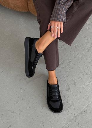 Кросівки кеди жіночі чорні шкіра замш