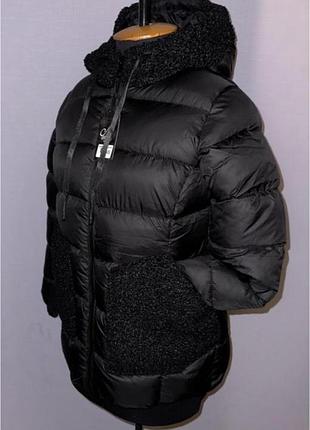 Зимний пуховик с отделкой женский