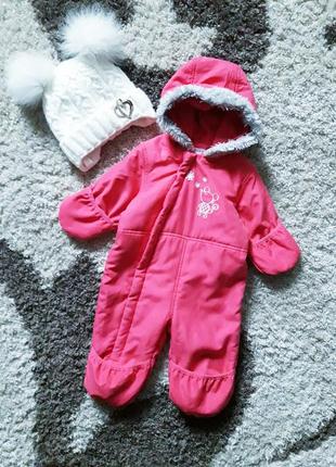 Гламурний злитий демісезонний термо комбез/комбінезон з капюшоном impidimpi.