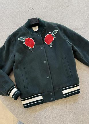 Куртка бомбер lacoste жіноча з вовни