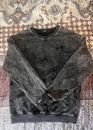 Світшот жіночий рваного стилю графітового кольору розмір m