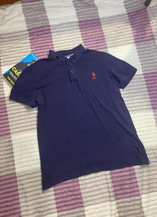 Поло  темно блакитне