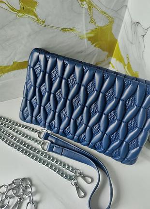 Жіноча сумка клатч в зеленому, синьому кольорі