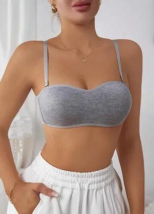 Бюстгалтер бандо женский tezenis серый меланж новый (80b)