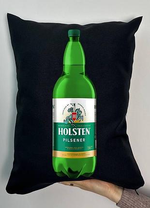 Подушка с принтом габардиновая холстен, черная 35х45 (486)