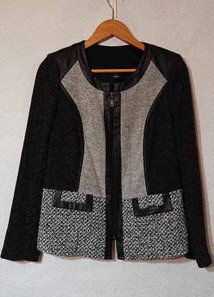 Жіночий жакет yoppa eur 42 l xl 48 50 піджак кофта джемпер на блискавці