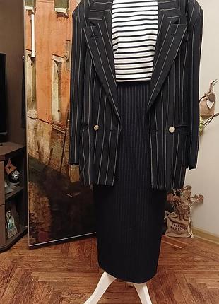 Спідниця максі у смужку довга прямого кроя юбка