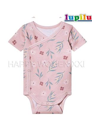 0-2 мес бодик для девочки летний детский боди запашной короткий рукав с запахом кимоно футболка