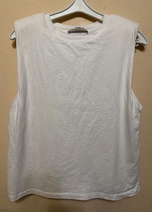 Майка allsaints хлопок с подплечниками двойная